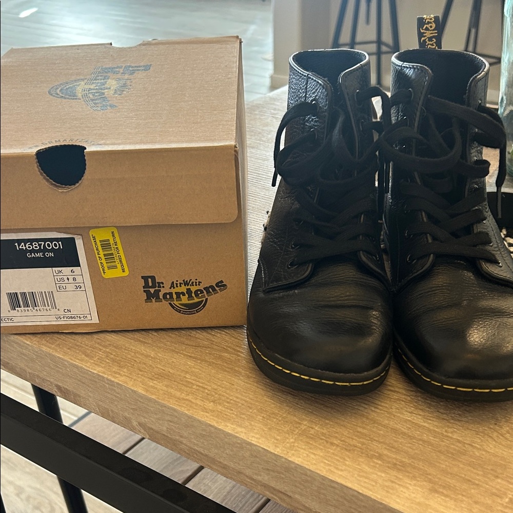 Dr. Martens Black Leather Ankle Boots